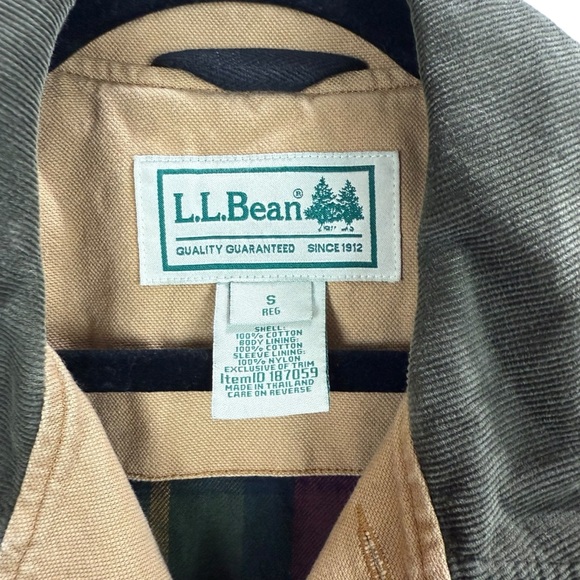 L.L.Bean Original Barn Jacket Cotton Lined Saddle Sz Small - Picture 3 of 5